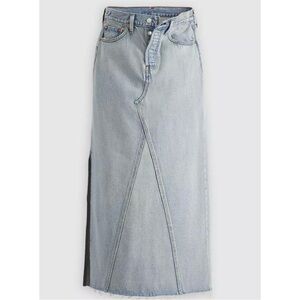 Levi’s Long Icon Skirt Maxi Denim Skirt Size 26 Light Wash NWT